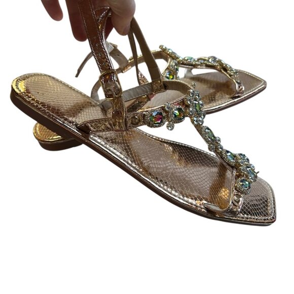 Embellished bejeweled gladiator sandals 10 - Picture 3 of 6